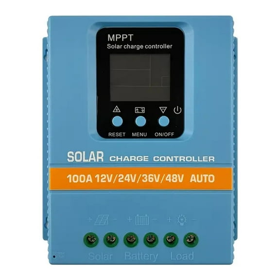 Upgrade 100A MPPT Solar Charge Controller - Auto 12V/24V/36V/48V, Dual USB Ports, Smart Regulator with LCD Display & Night Recognition - Efficient Energy Management for Home Power Systems & Solar Far