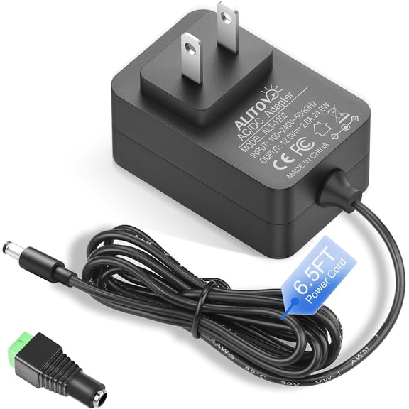 Upgrade 12V DC Power Supply GaN 2A 24W AC/DC Adapter 12 Volt Transformer DC12V Power Cord 2Amp 1.5A 1A 5.5 x 2.5mm Plug for LED Light Digital Piano CCTV Camera Router External Hard Drive