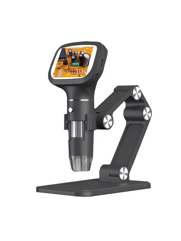 Upgrade 2.4 Inch Digital Microscope 1600X Magnification Coin with 8 LEDs Soldering for Repair