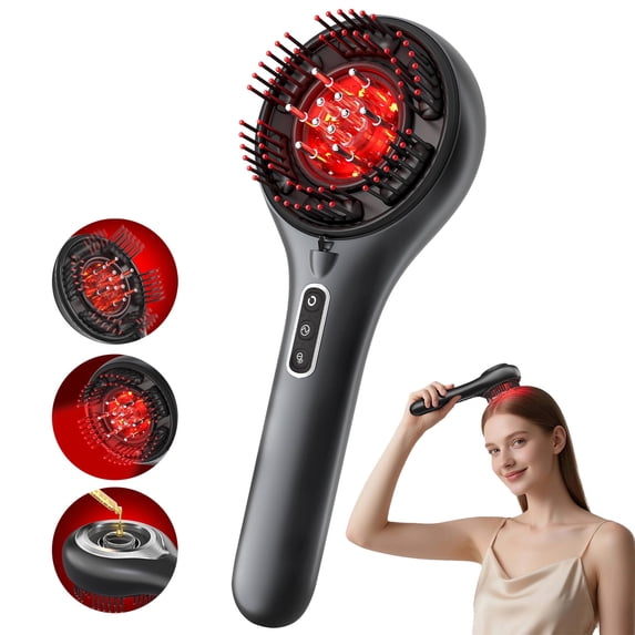 Morfone 3-in-1 Electric Scalp Massager Brushes, Hair Oil Applicator with Nano Mist Sprayer, 4 Massage Modes, Cordless Portable Hair Massager Comb for Men Women