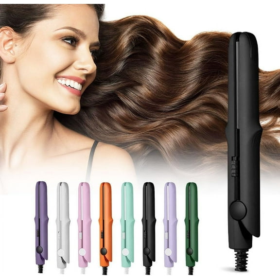 Upgrade 2024 New 2-in-1 Mini Curling Wand and Flat Iron for Women's Short and All Hair Types