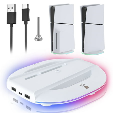 Upgrade 2024 Vertical Stand for PS5 Slim Console Disc and Digital Edition with Screw, Base Stand Replacement for Playstation 5 Slim Console