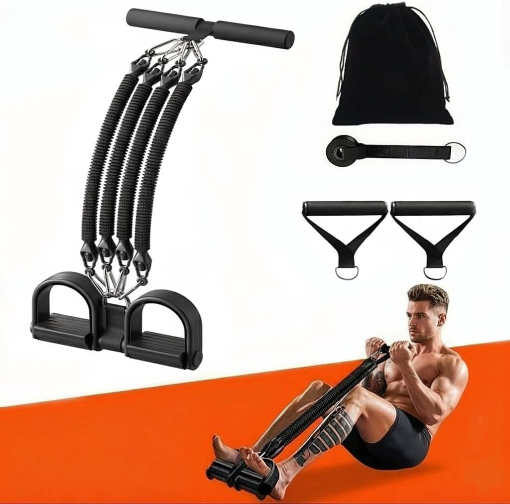 Upgrade 21 Fitness Resistance Bands-4 Tube Pedal Ankle Puller, 2025 New Stretch Bands for Strength Training, Tummy, Waist, Arm, Leg Slimming, Home Gym Exercise Equipment，for Women and Men