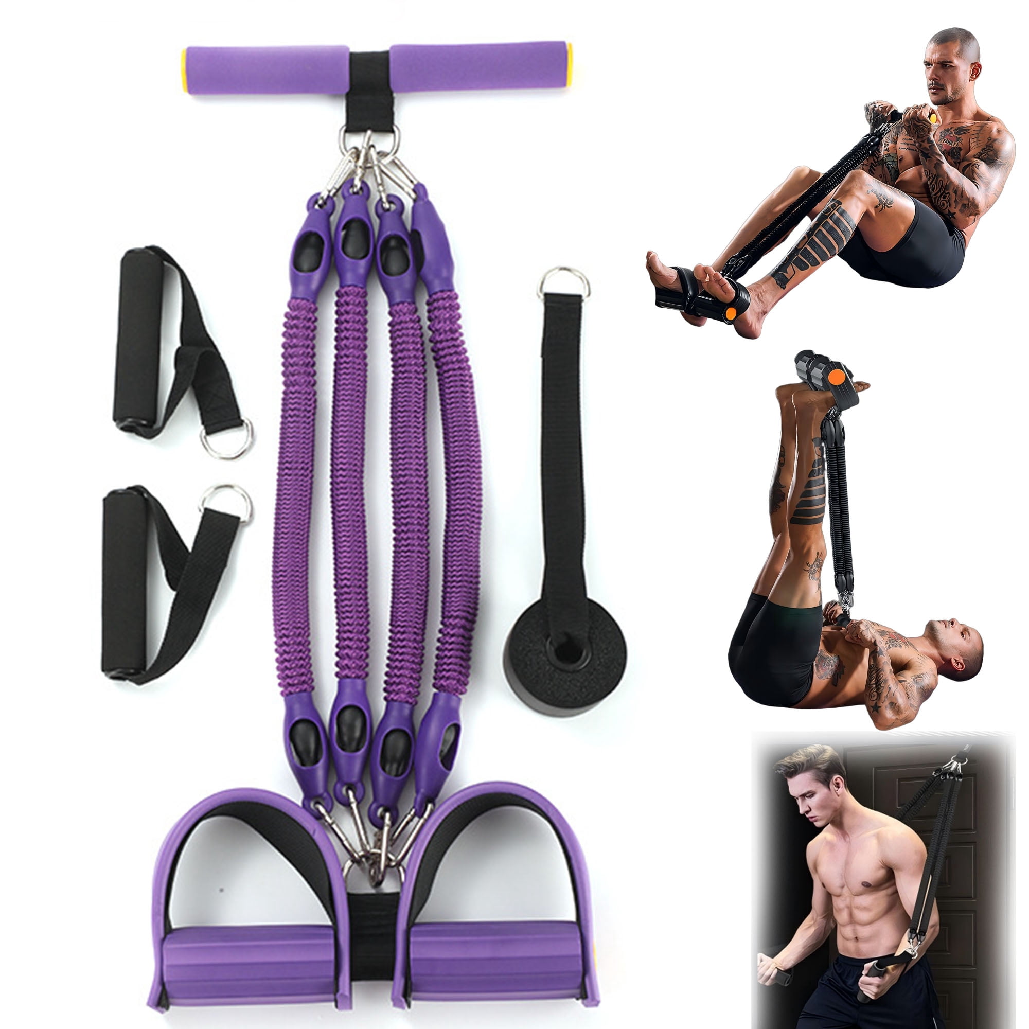 Upgrade 21 Resistance Bands-4 Tube Pedal Ankle Puller, 2025 New Stretch Bands for Exercise Sit Up AB Training Equipment Workout for Women and Men