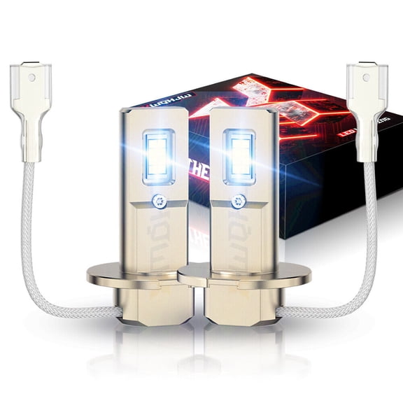 Upgrade 2Pcs H3 LED Headlight Fog Light Bulbs Kit 35W 6000K Bright White