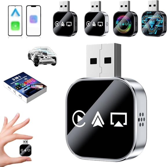 Upgrade 3 in 1 Screen Mirror Adapter for IOS Phone,Car Adapter Play,Car Wireless Play Adapters with Screens Mirroring