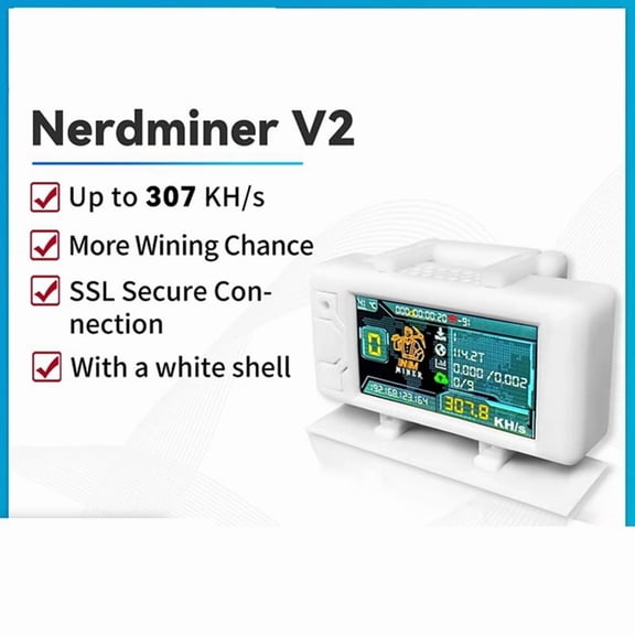 Upgrade 307KH/S BTC Solo Lottery Miner with Case Bitcoin Crypto Miner WiFi Connection Low Power Miner