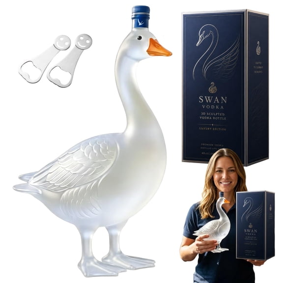 Upgrade 30th Anniversary 3D Sculpted Vodka Bottle – 350ml Goose-Shaped Whiskey Decanter Glass, Funny Liquor Carafe for Home Bar Display, Party Decor & Unique Gift for Men, Dad