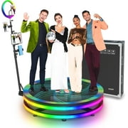 Upgrade 360 Photo Booth Magical Glass 33.4” /84cm APP Remote Control with Ring Light for Parties ,for 4-5 People-FOOTIELD