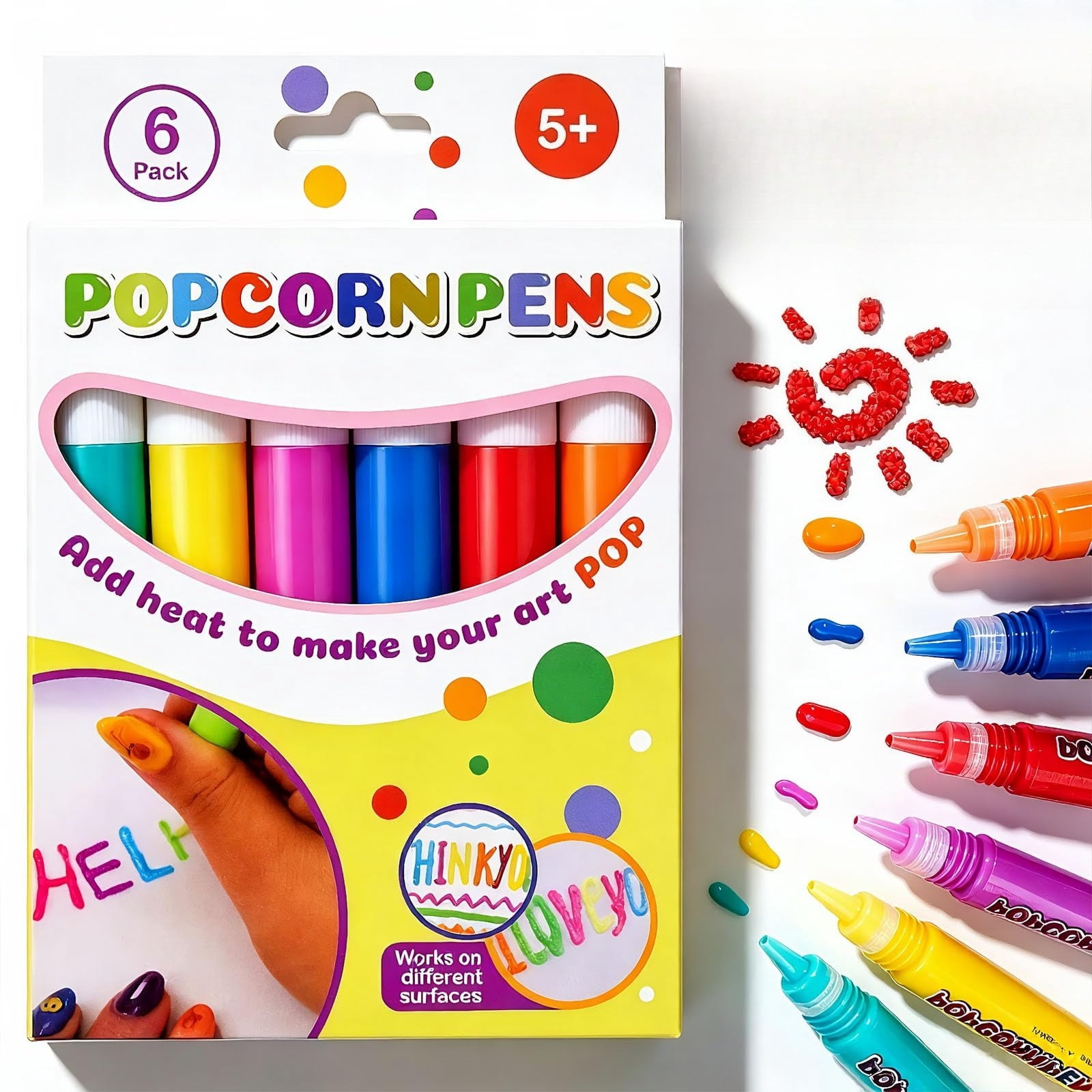 Upgrade 3D Magic Popcorn Pens for Drawing Coloring Crafts Art Projects ...