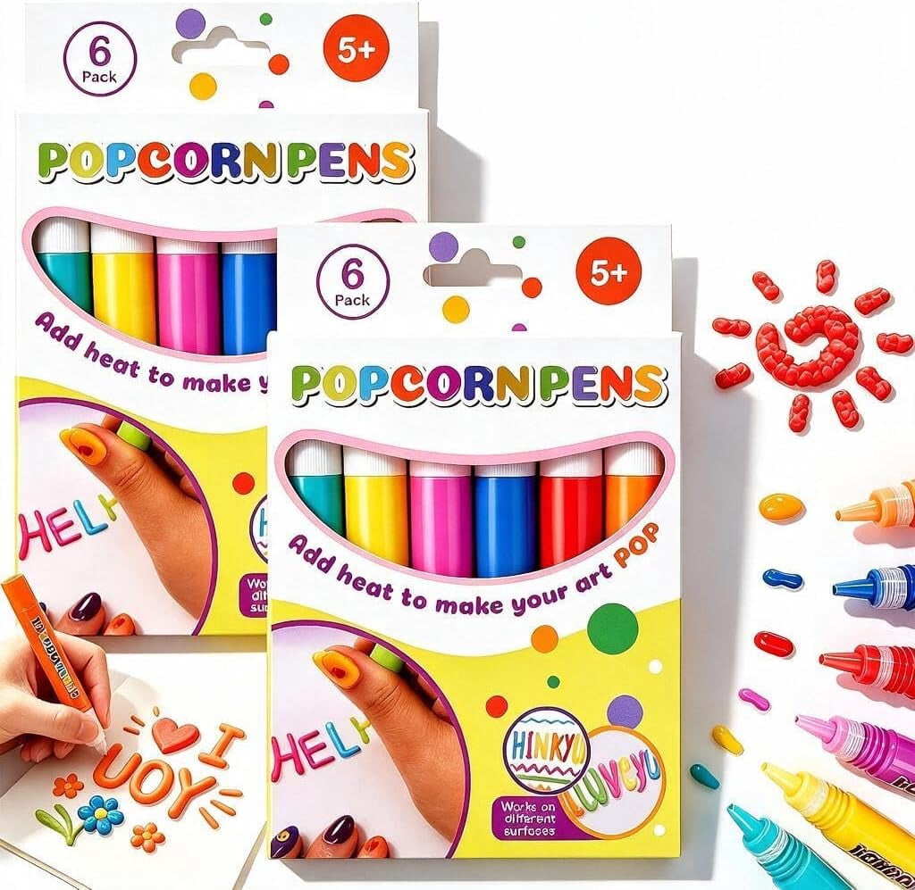 Upgrade 3D Magic Popcorn Pens for Drawing Coloring Crafts Art Projects ...