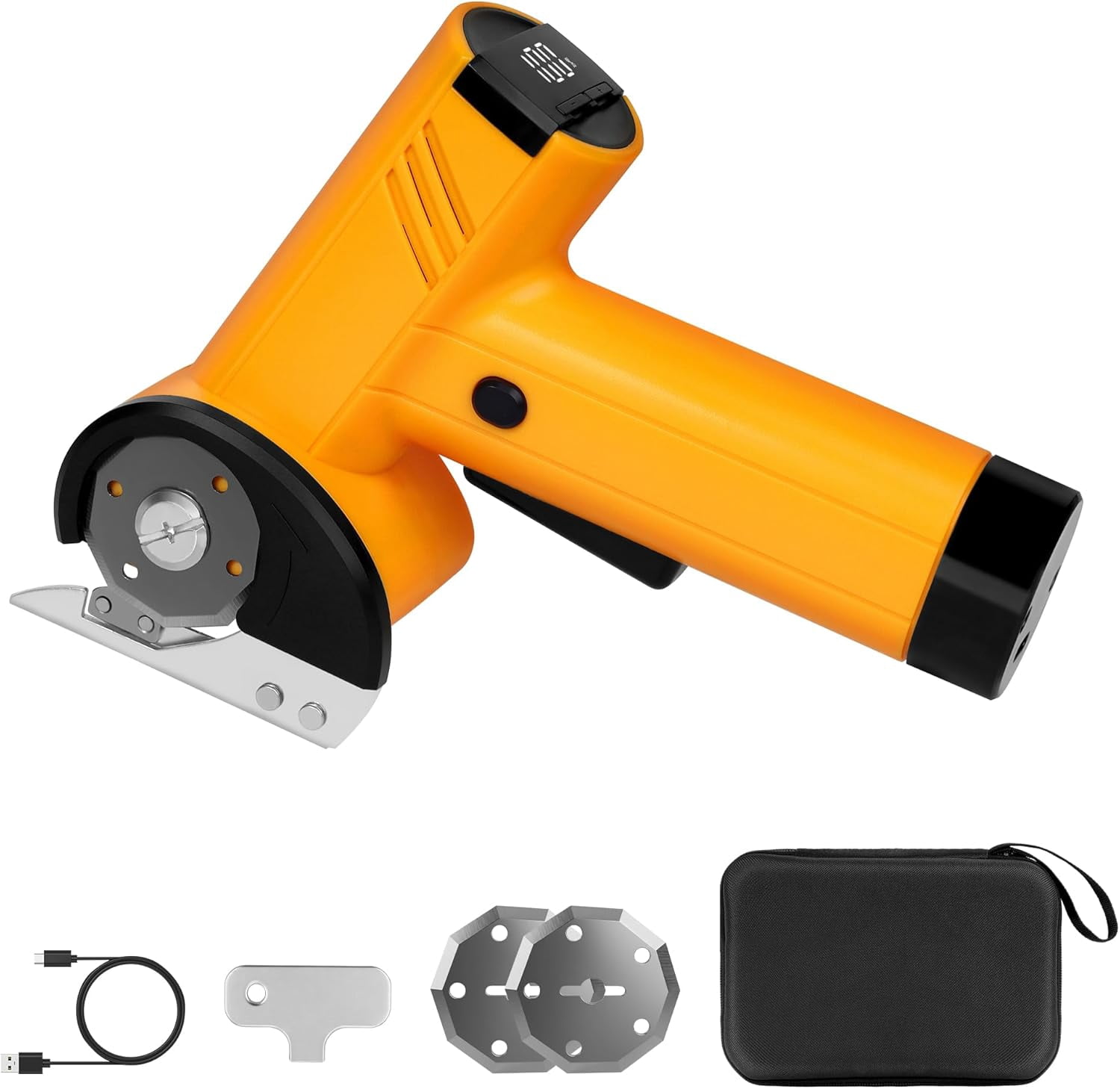 Upgrade 4.2V High-Speed Cutter, Cutter with LED Display,4-Speed Switching,High Carbon Steel Blades, Box Cutter, for Thin Fabric,Leather,Carpet