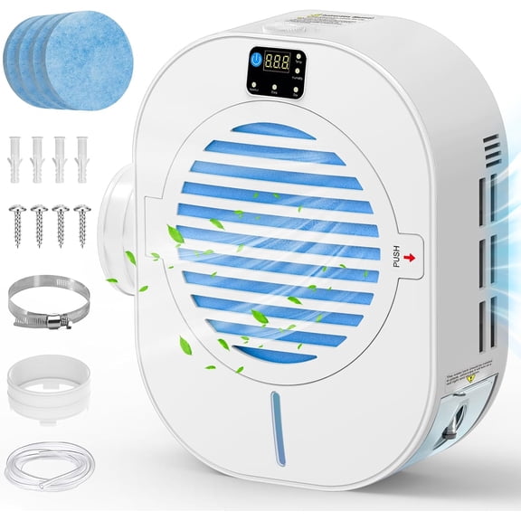 Upgrade 4-in-1 Indoor Dryer Vent Box With Dehumidifier for t Furniture, Electric Dryer Kit, Lint Trap, Intelligent Temperature and Humidity Display