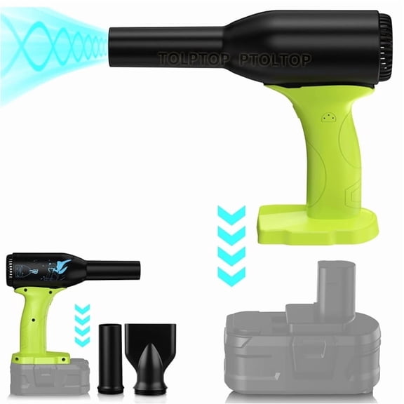 Upgrade 400W Higher speed Mini Jet Blower Turbo Fan for Ryobi One+ 18V Battery, 3-Speed Portable Violent Wireless Fan, for Computer Key Board Cleaning,Car Drying,Camping,Outdoors(No Battery)