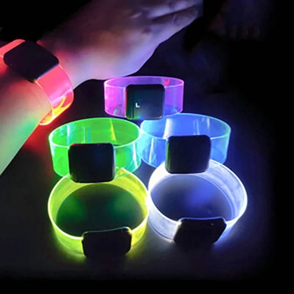 Upgrade 50pcs Luminous LED Bracelets Sound Activated Glow Bracelet Wristbands Outdoor Sports Armband Wedding Party