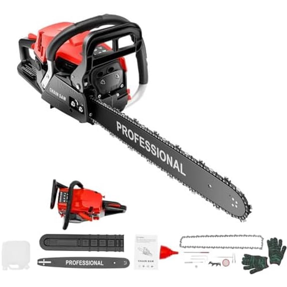 Upgrade 58cc Gas Chainsaw 20 Inch 2-Stroke Gas Powered Chainsaw Air-Cooled Gas Chain saw Handheld Gasoline Chain Saw for Wood Cutting$$Garden & Patio