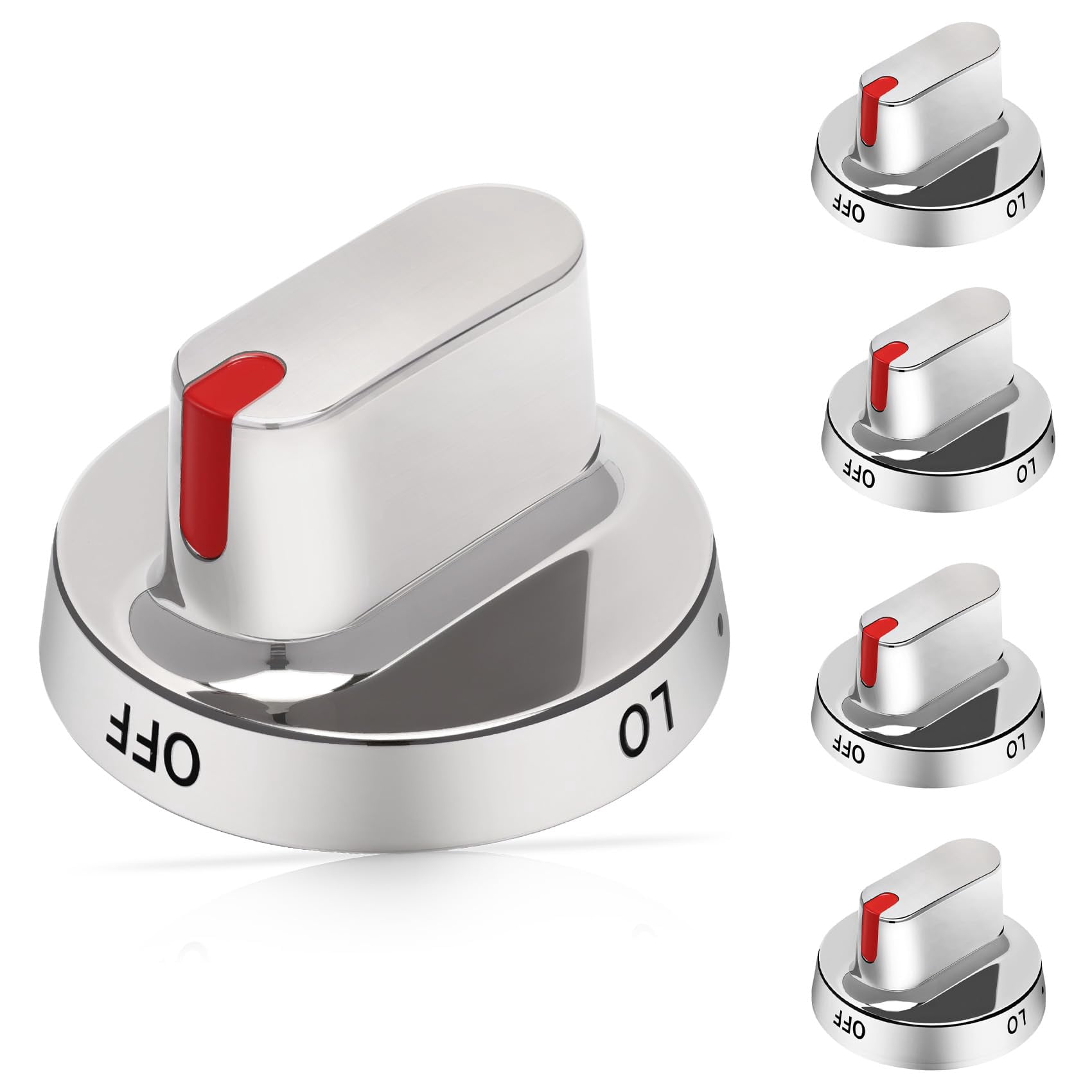 Upgrade 5pcs DG64-00472A Stove Knob, Direct Replacement for Sam.sung Range Stove Knobs DG64-00473A, DG64-00347A, DG64-00347B,Fit for Samsung Oven FX510BGS FX710BGS NX58F5300SS NX58F5500SS