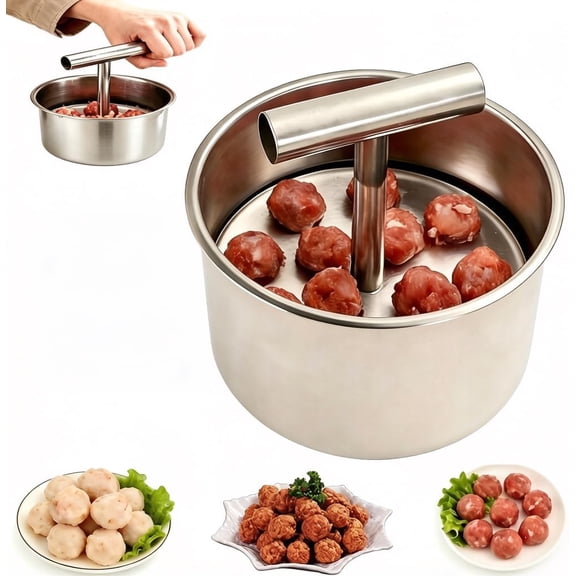 Upgrade 6/12 Ball Manual Meatball Maker Tool, Stainless Steel Meatball Making Mold, Home Cooking Tools for Kitchen (6 Holes)