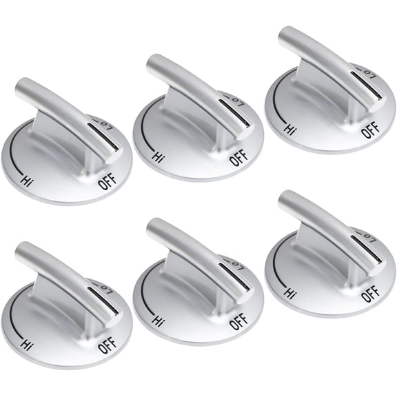 Upgrade 7733P410-60 Surface Burner Knobs Compatible with May-tag/Jenn-Air/Kitchen-Aid/Whirlpool Gas Cooktop Stove, Control Knob Replacement Part 74007733, AP5668987, PS2375871, AP6011505-6 Pack
