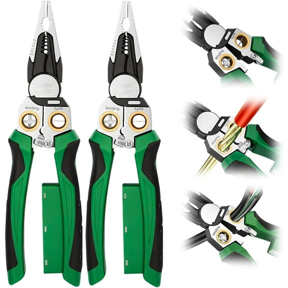 Upgrade 8 in 1 Wire Stripper with Voltage Tester,2026 NEW Multifunctional Heavy Duty Wire Stripping Pliers,Professional Wire Stripper Electrical Pliers for Cutting Pulling Scraping and Pressing