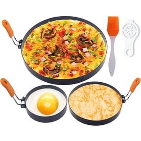 Upgrade 8" Large Omelet Ring,6" Pancake Ring,4" Egg Ring,Large 3 Packs Non-stick Stainless Steel Egg Rings Set,Round Egg Maker Mold Egg Rings for Griddle Frying Eggs