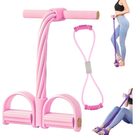 Upgrade 8 Tube Pedal Resistance Device, Pedal Resistance Band with Handle, Fashion Puller Exercise, Detachable and Adjustable Multifunction Fitness Bands for Abdomen, Waist, Arm, Leg