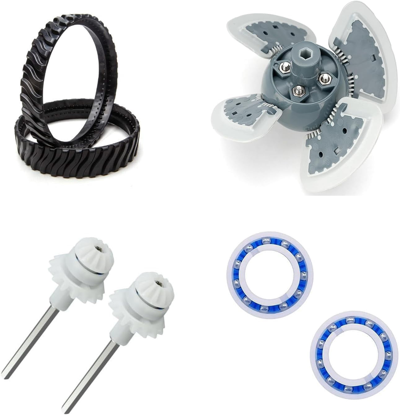 Upgrade 8-Wheel Drive Track & Cyclonic Scrubber Brushes Kit for MX8 MX6 Elite Pool Cleaner, Replacement Drive Shaft & Bearing Set, Replaces R0526100 R0714400 R0525100 R0527000