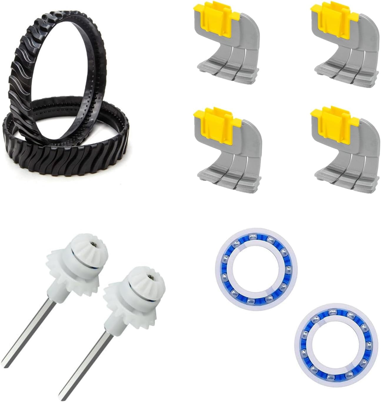 Upgrade 8-Wheel Drive Track & Cyclonic Scrubber Brushes Kit for MX8 MX6 Elite Pool Cleaner, Replacement Drive Shaft & Bearing Set, Replaces R0526100 R0714400 R0525100 R0527000