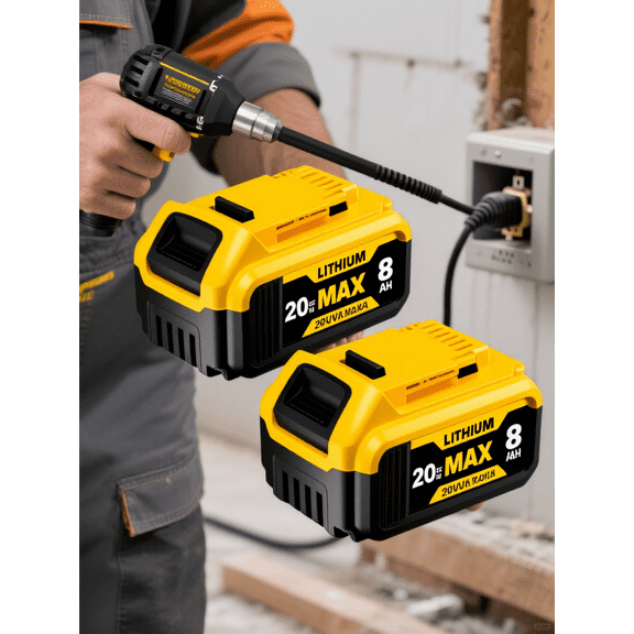 Upgrade 8000mAh Replacement for 20V Max Battery Compatible with DCB200 DCB201 DCB206 DCB207 Battery Packs for 20V Tools and Chargers-2 Pack