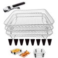 thumbnail image 1 of CCF 8 inch Square Air Fryer Rack, 3 Stacktable Dehydrator Racks Fit for Inner Size ≥8.7 inch(Square), 1 of 10