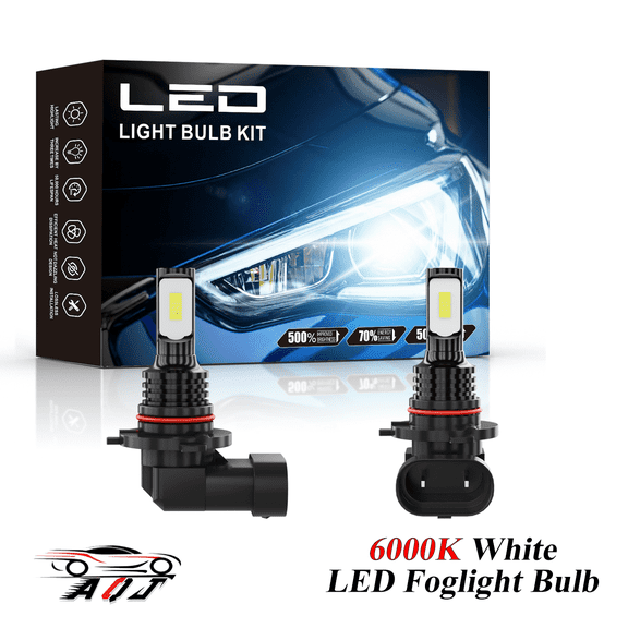Upgrade 9145 9140 H10 LED Fog Light Bulb for Fog Lamp, 6500K White, 6X 1800LM Super Brightness Fog Light Bulb, 1:1 Size No Adapter Needed Plug-n-Play, Canbus Ready, Pack of 2