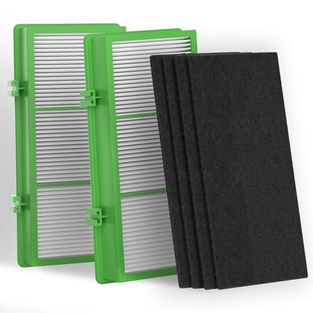 Upgrade AER1 Replacement Filter Compatible with Holmes Air Purifier, 2 True  Filters   4 Carbon Booster Filters, 300AP-U4, Green