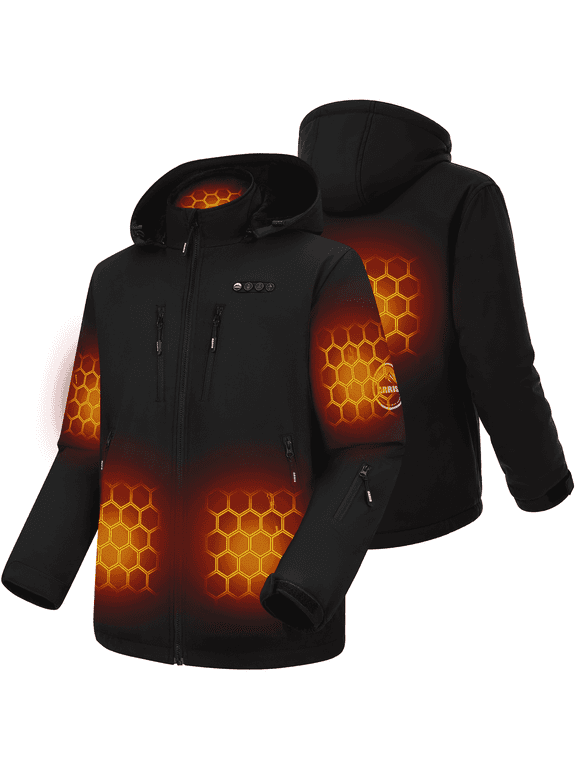 Upgrade Men's 12V Heated Jacket with 20000mAh Battery,Independent 3-Zone Control System, Electric Warm Coat -XL