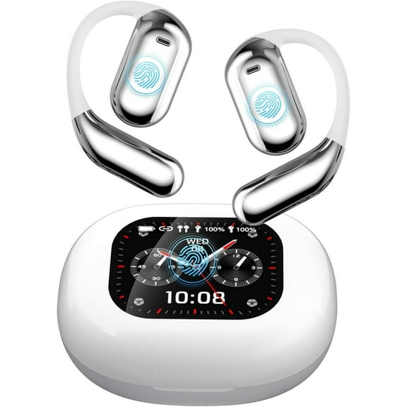 Upgrade Ai Translation Earbuds Real Time 144 Language Translator Over The Ear Earbuds | Intelligent Touch Screen Open Bluetooth Earphones | True Wireless Open Ear Earbuds Bluetooth 5.4