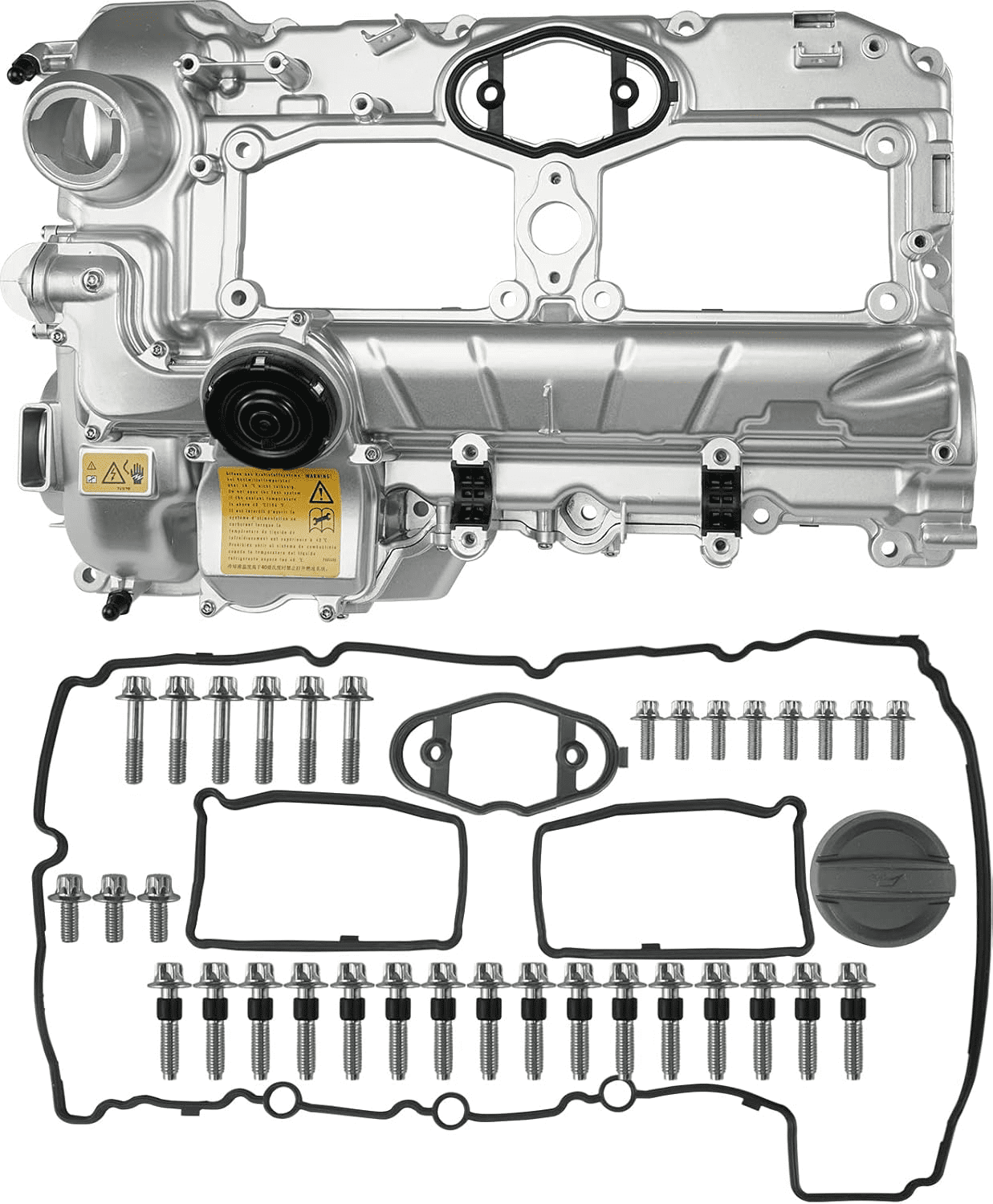 Upgrade Aluminum N20 Engine Valve Cover Kit with Gasket, Bolts & Oil Filler Cap Compatible with 2012-2018 BMW 228i 320i 328i 328i GT xDrive 428i 528i X1 X3 X4 X5 Z4 L4 2.0L Part# 11127588412 264-517