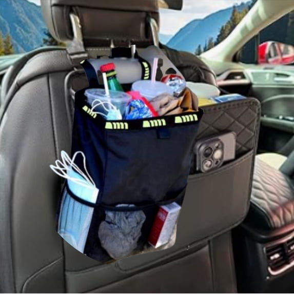 Upgrade Car Seat Organizer Backseat with Storage Pockets, Multipurpose Car Organizer Hanging Can, Car Trash Bag Vehicle Garbage Can Chair Back Hanging Storage Box Storage Bag Clearance