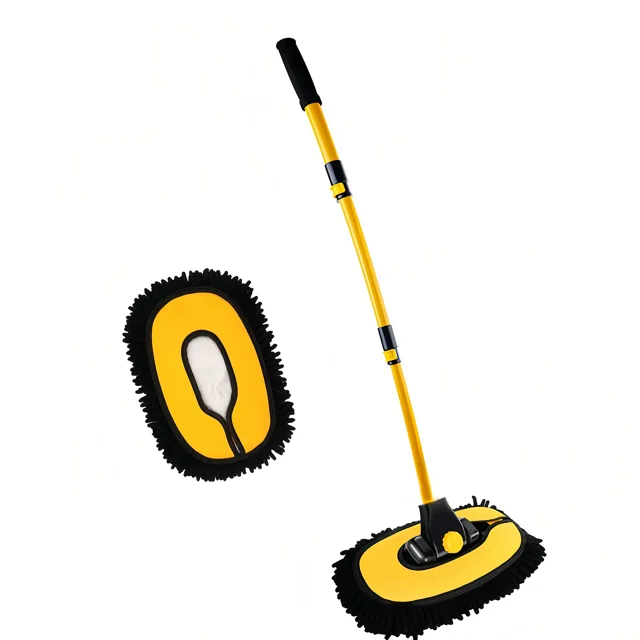 Upgrade Car Wash Brush Mop with Long Handle,Microfiber Mitt Car