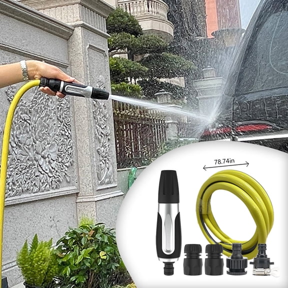 Upgrade Car Washing Water Gun Garden Hose Nozzle Sprayer, Metal High Pressure Leak-proof Water Hose Nozzle for Garden Watering And Car Pet Washing