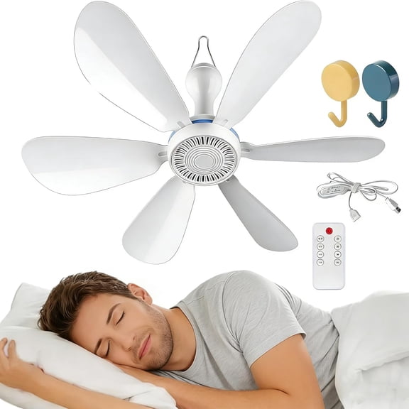 Upgrade Your Cruise Experience with Our Collapsible Portable Ceiling Fan: Magnetic Design, Remote Speed Control, 6 Whisper-Quiet Blades & USB Convenience
