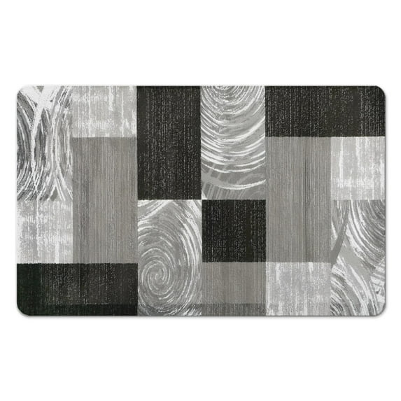Upgrade Your Decor with Modern Geometric Patchwork Bathroom Rug, Rockwood Collection. Ideal for Bedroom, Office, Living Room, Entryway, and Hardwood Floors, Size: 20x32 inch.