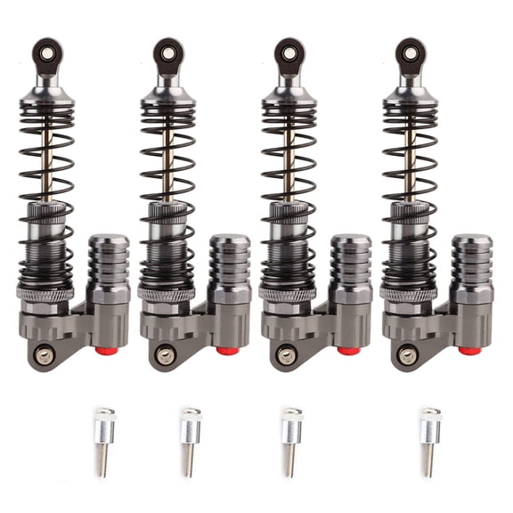 Upgrade Durable Spring Shock Absorber,4 Pcs CNC Machining Aluminum Shock Absorber for Axial / SCX10 / D90 / RC Crawler Car for RC Crawler