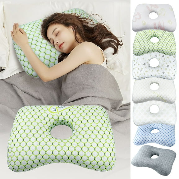 Upgrade Ear Hole Pillow for Side Sleepers & Ear Protection | Ergonomic Support Pillow for Adults, Elderly & Post-Surgery | Soft Breathable Material for Home, Salon or Hospital Use