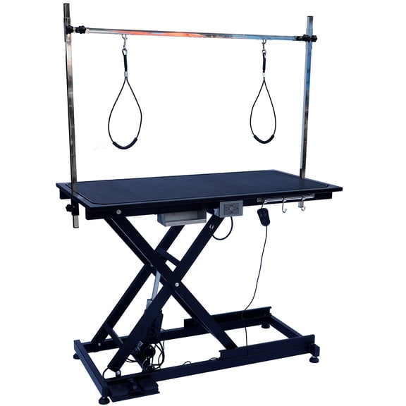 Upgrade Electric Pet Grooming Table Super Deluxe 50'' Heavy Duty Professional for Large Dogs with Overhead Arm, Anti-Skid Rubber Desktop Powerful Motor and Adjustable Height