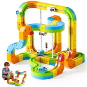KNMDU 88-Piece Magnetic Electric Train Set, 3D Infinity Building Block Track Train Toy, Gift for Kids Ages 4-8