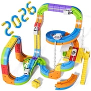 KNMDU 113-Piece Electric Train Set, ABS Gravity-Defying 3D Infinity Building Block Track Toy for Kids Ages 3-8