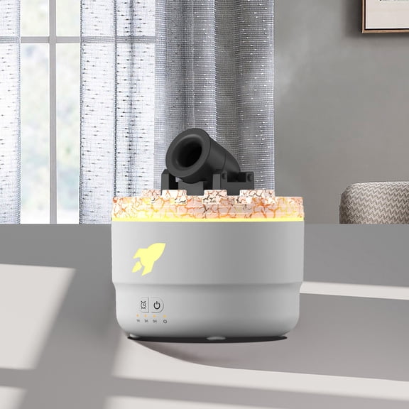 Upgrade Essential Oil Diffuser Humidifiers For Bedroom Lava Turret Oil Diffuser Cool Mist Humidifier With Colors Light Waterless Auto Off For Bedroom Home Desk Yoga SPA(White B)