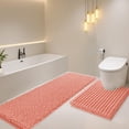 thumbnail image 1 of HAKUNA Upgrade Extra Large Coral Bathroom Rug Set 2 Pieces U Shape 24"x20"+48"x20" Ultra Soft, Thick Absorbent Bath Mats, Non Slip Chenille Toilet Mat for Bathroom, Bedroom, Kitchen, 1 of 7