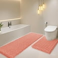 thumbnail image 1 of HAKUNA Upgrade Extra Large Coral Bathroom Rug Set 2 Pieces U Shape 24"x20"+48"x20" Ultra Soft, Thick Absorbent Bath Mats, Non Slip Chenille Toilet Mat for Bathroom, Bedroom, Kitchen, 1 of 7