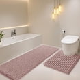 thumbnail image 1 of HAKUNA Upgrade Extra Large Dusty Pink Bathroom Rug Set 2 Pieces U Shape 24"x20"+48"x20" Ultra Soft, Thick Absorbent Bath Mats, Non Slip Chenille Toilet Mat for Bathroom, Bedroom, Kitchen, 1 of 7