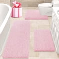 thumbnail image 1 of HAKUNA Upgrade Extra Large Pink Bathroom Rug Set 3 Pieces Ultra Soft, Thick Absorbent Bath Mats, Non Slip Chenille Toilet Mat for Bathroom, Bedroom, Kitchen, 1 of 8